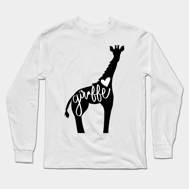 Giraffe Love - Silhouette Long Sleeve T-Shirt by eeliseart